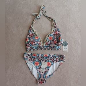 Boden Multicolor Floral Bikini Set Of Top And Bottom